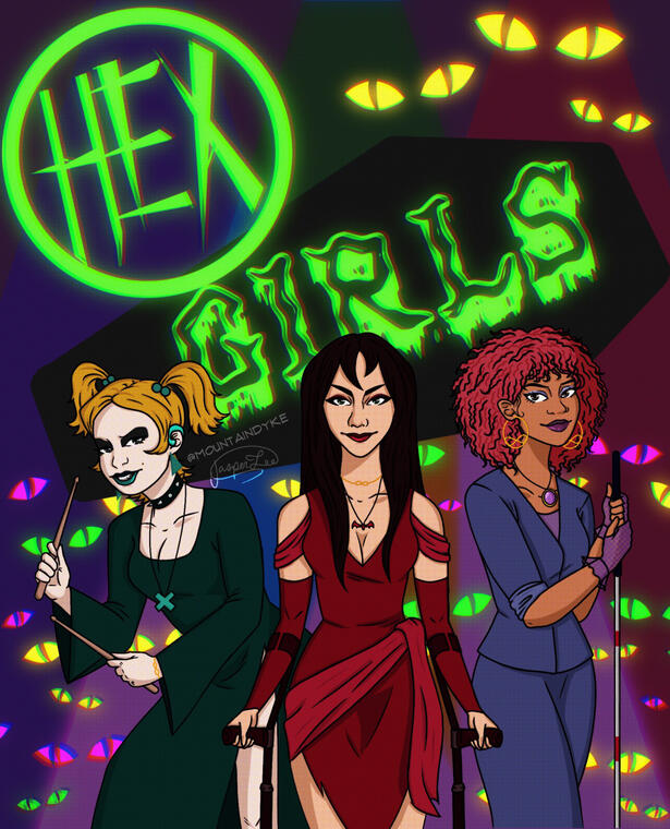 Hex girls disabled and autistic, dusk is deaf, Thorne has MS and arm crutches, Luna is blind with a white cane